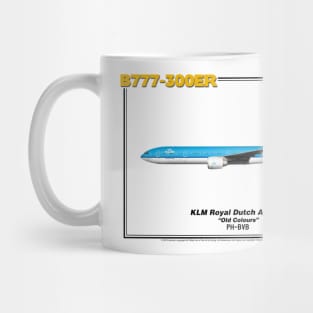 Boeing B777-300ER - KLM Royal Dutch Airlines "Old Colours" (Art Print) Mug